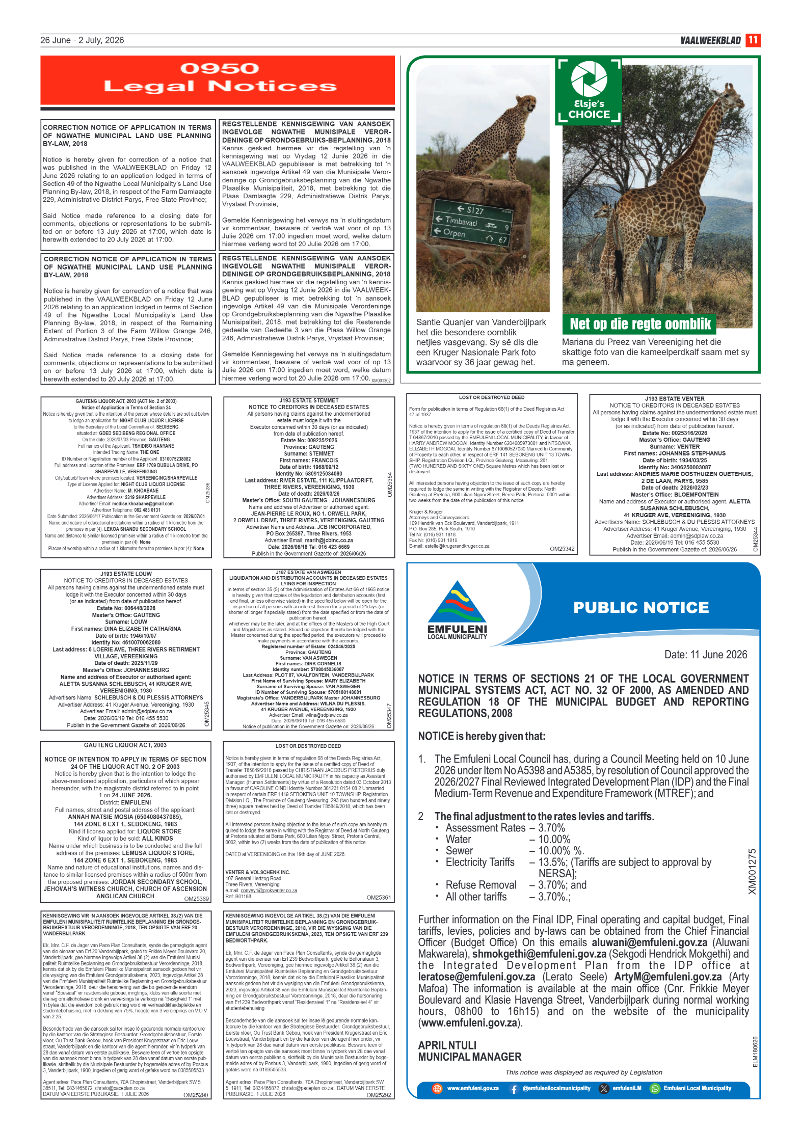 Vaalweekblad – 26 Junie 2026 page 11