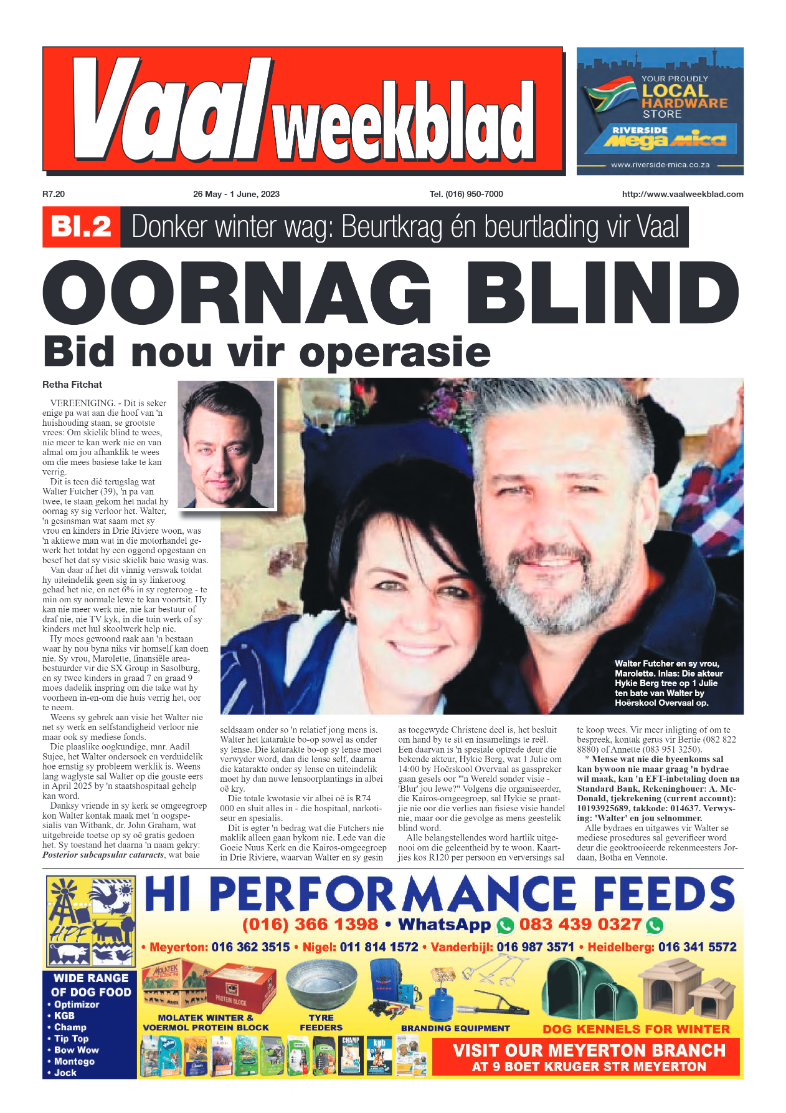 Vaalweekblad, 26 May – 1 June, 2023 page 1