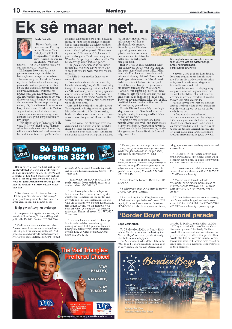 Vaalweekblad, 26 May – 1 June, 2023 page 10