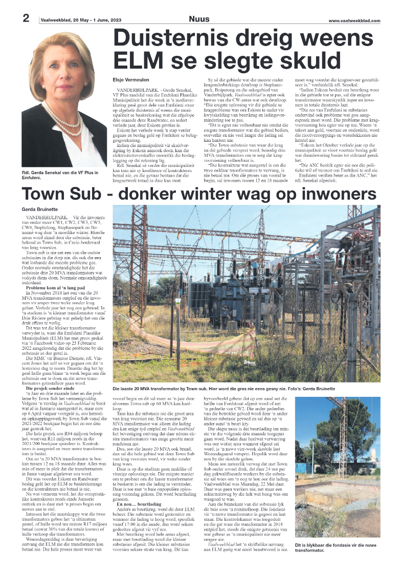 Vaalweekblad, 26 May – 1 June, 2023 page 2