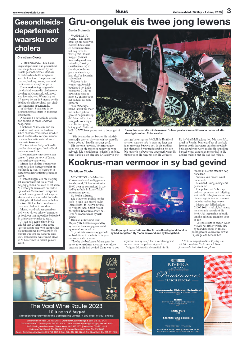 Vaalweekblad, 26 May – 1 June, 2023 page 3