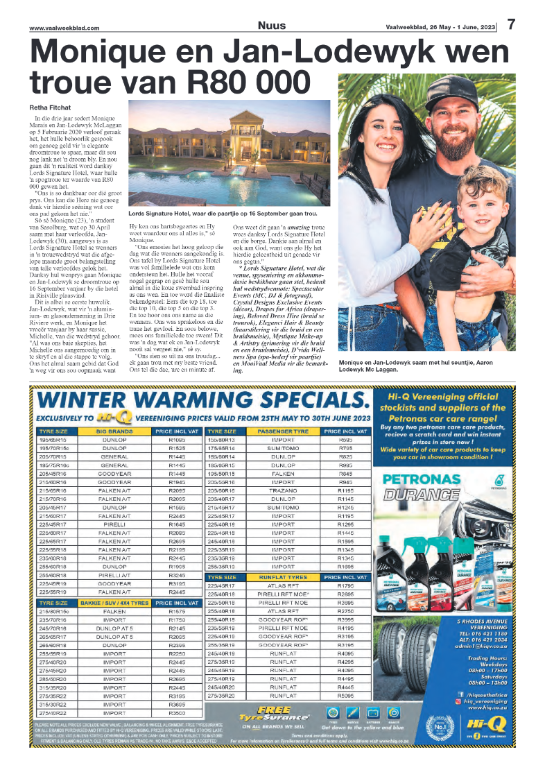 Vaalweekblad, 26 May – 1 June, 2023 page 7