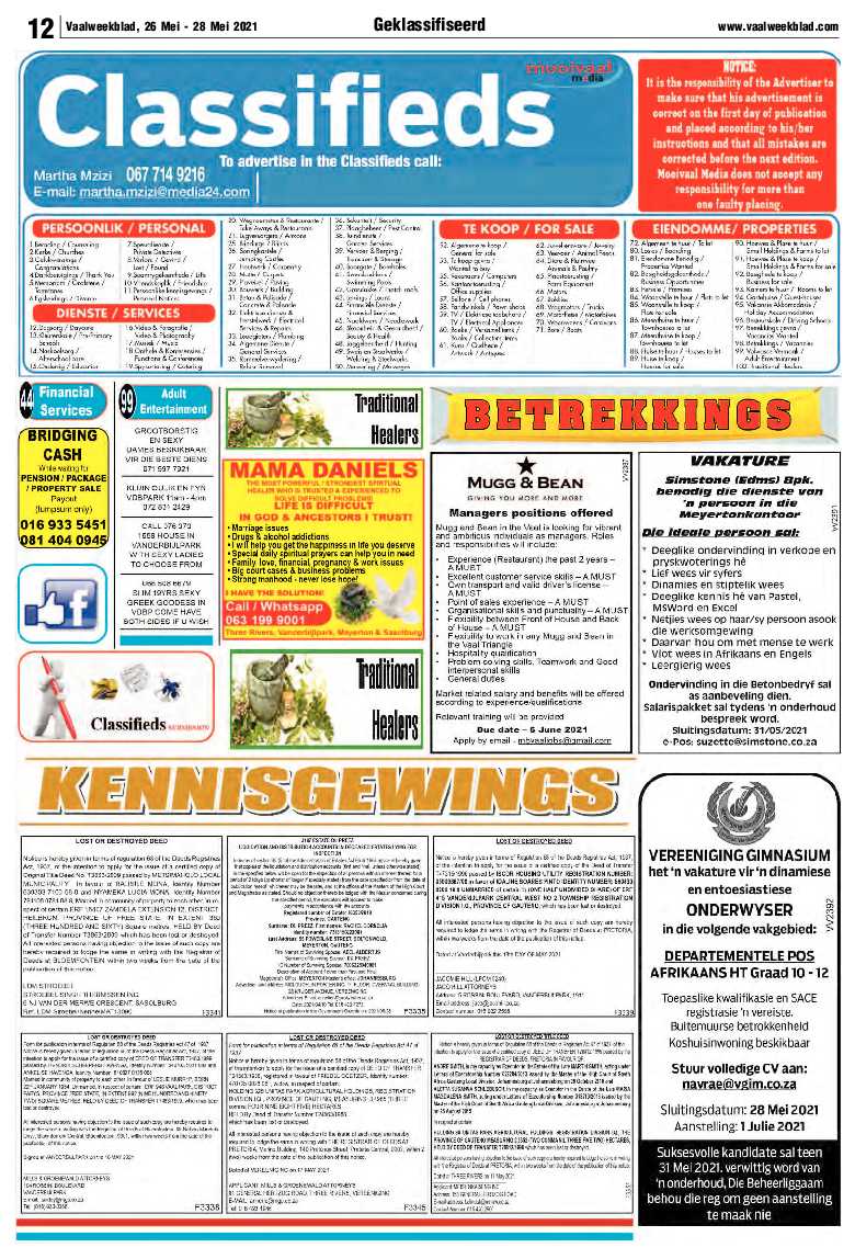 Vaalweekblad 26 Mei – 28 Mei 2021 page 12