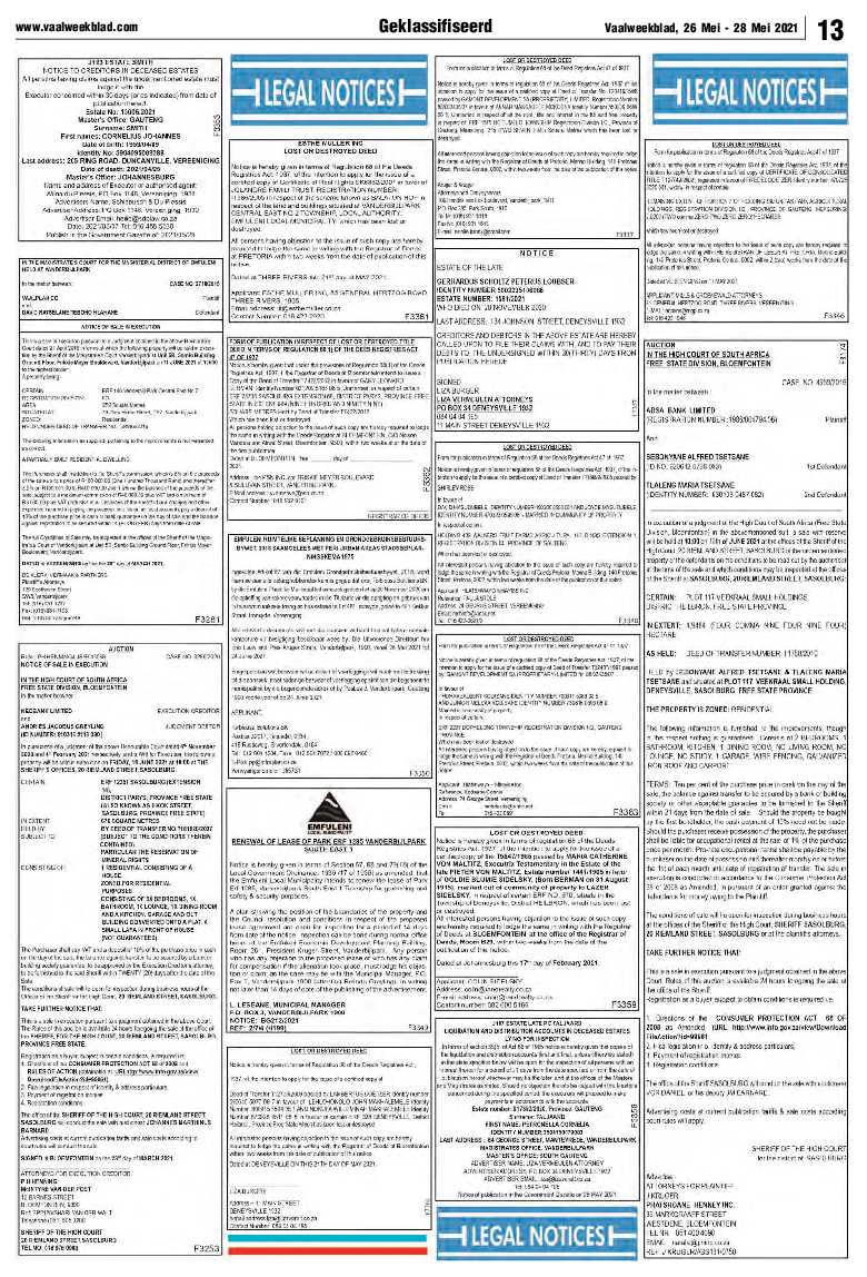 Vaalweekblad 26 Mei – 28 Mei 2021 page 13
