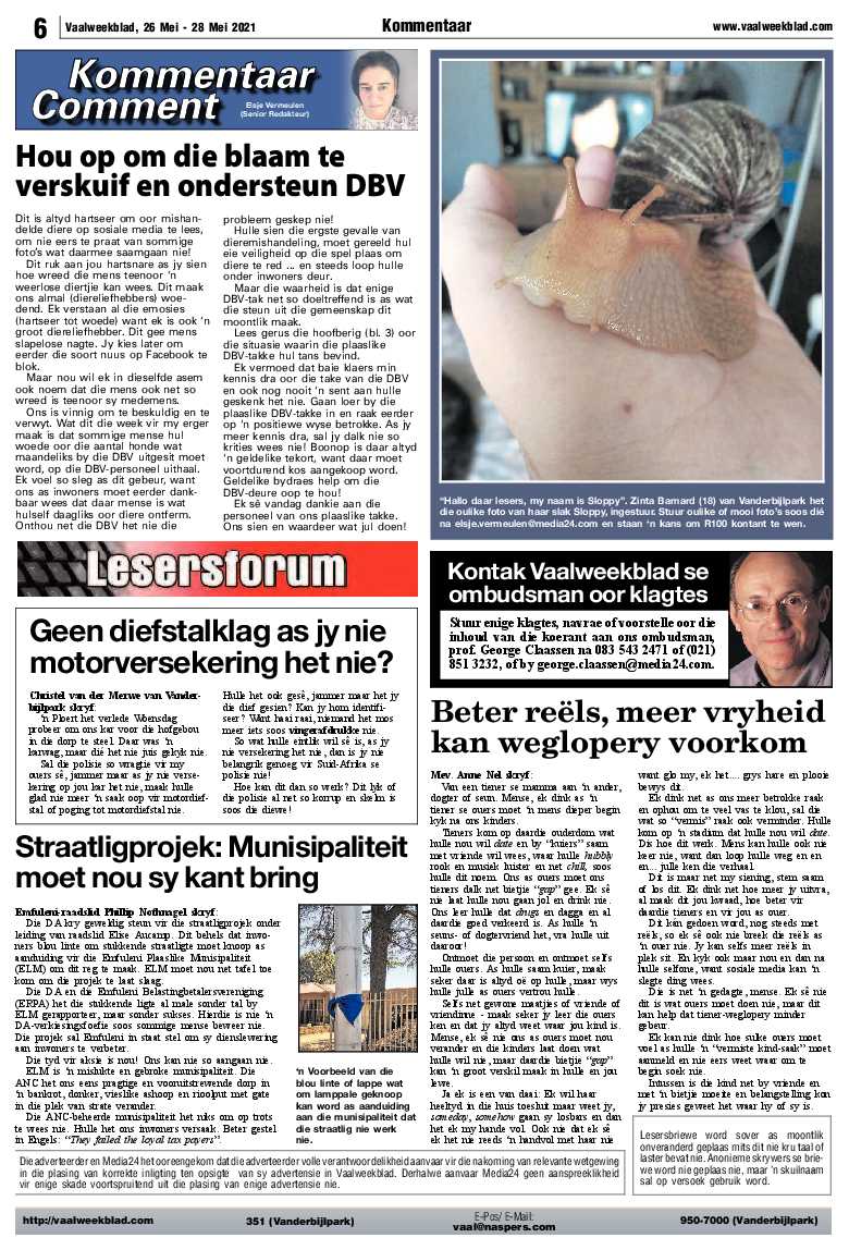 Vaalweekblad 26 Mei – 28 Mei 2021 page 6