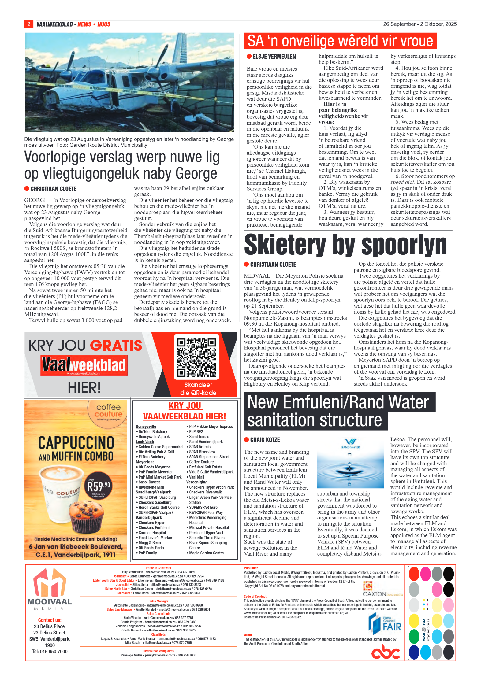 Vaalweekblad 26 September – 2 Oktober, 2025 page 2