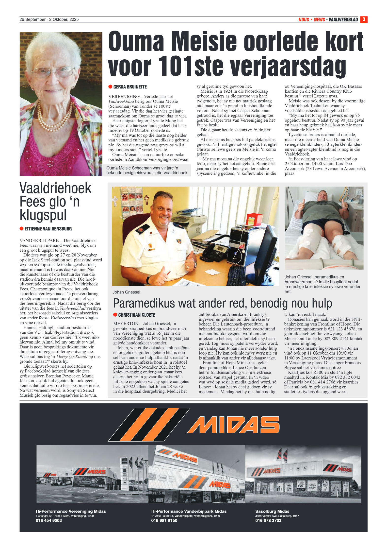 Vaalweekblad 26 September – 2 Oktober, 2025 page 3