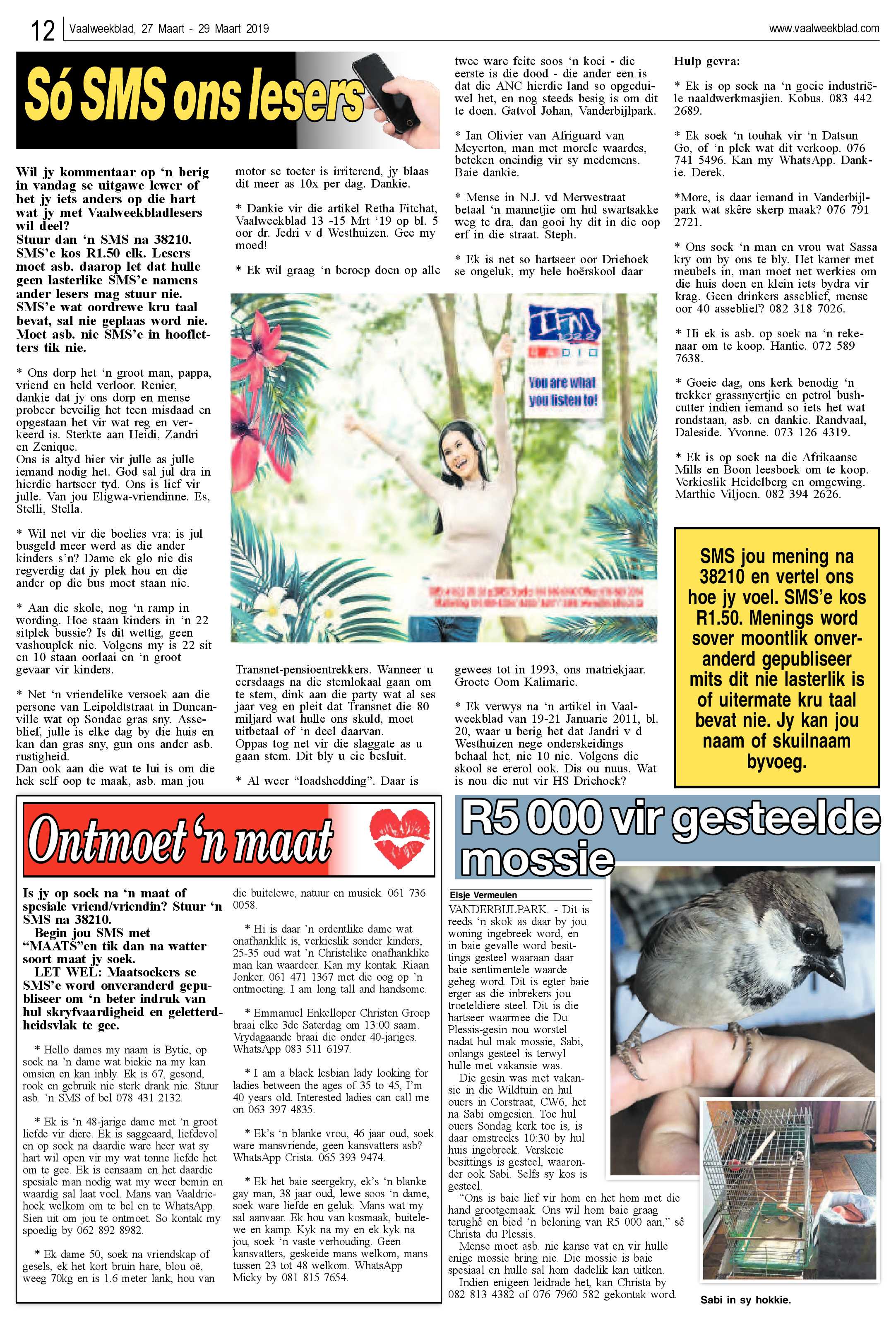 Vaalweekblad 27 – 29 Maart 2019 page 12