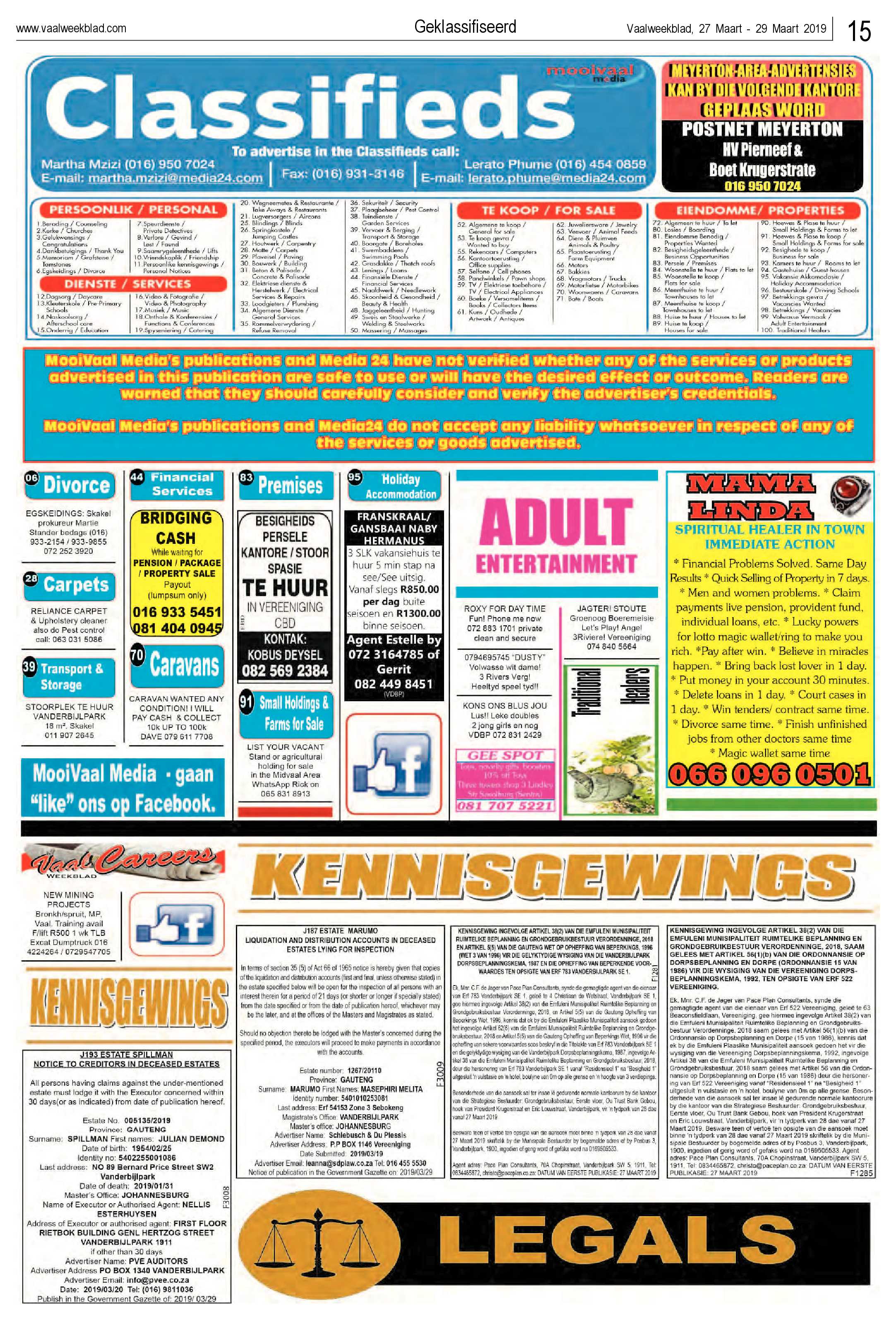 Vaalweekblad 27 – 29 Maart 2019 page 15