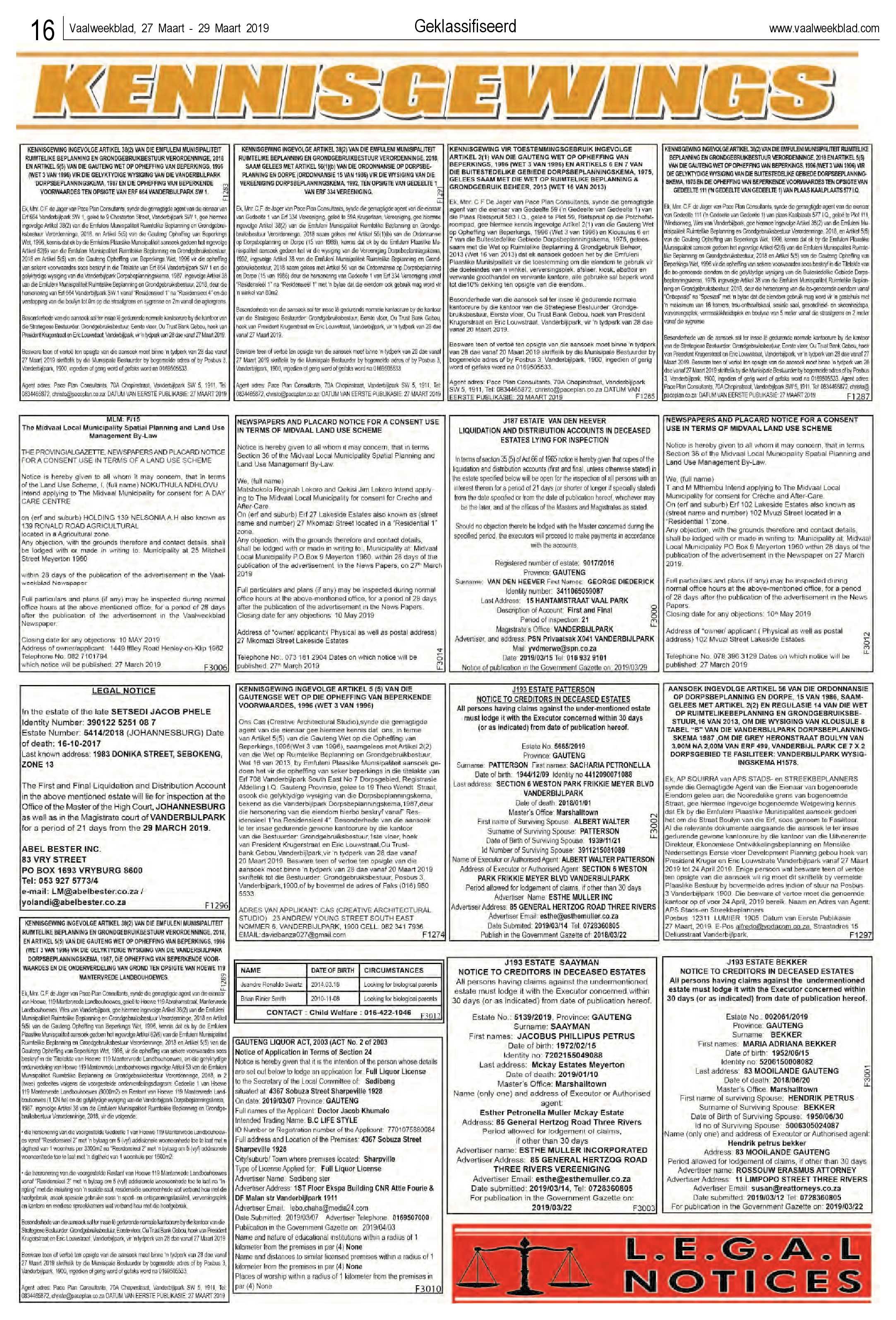 Vaalweekblad 27 – 29 Maart 2019 page 16