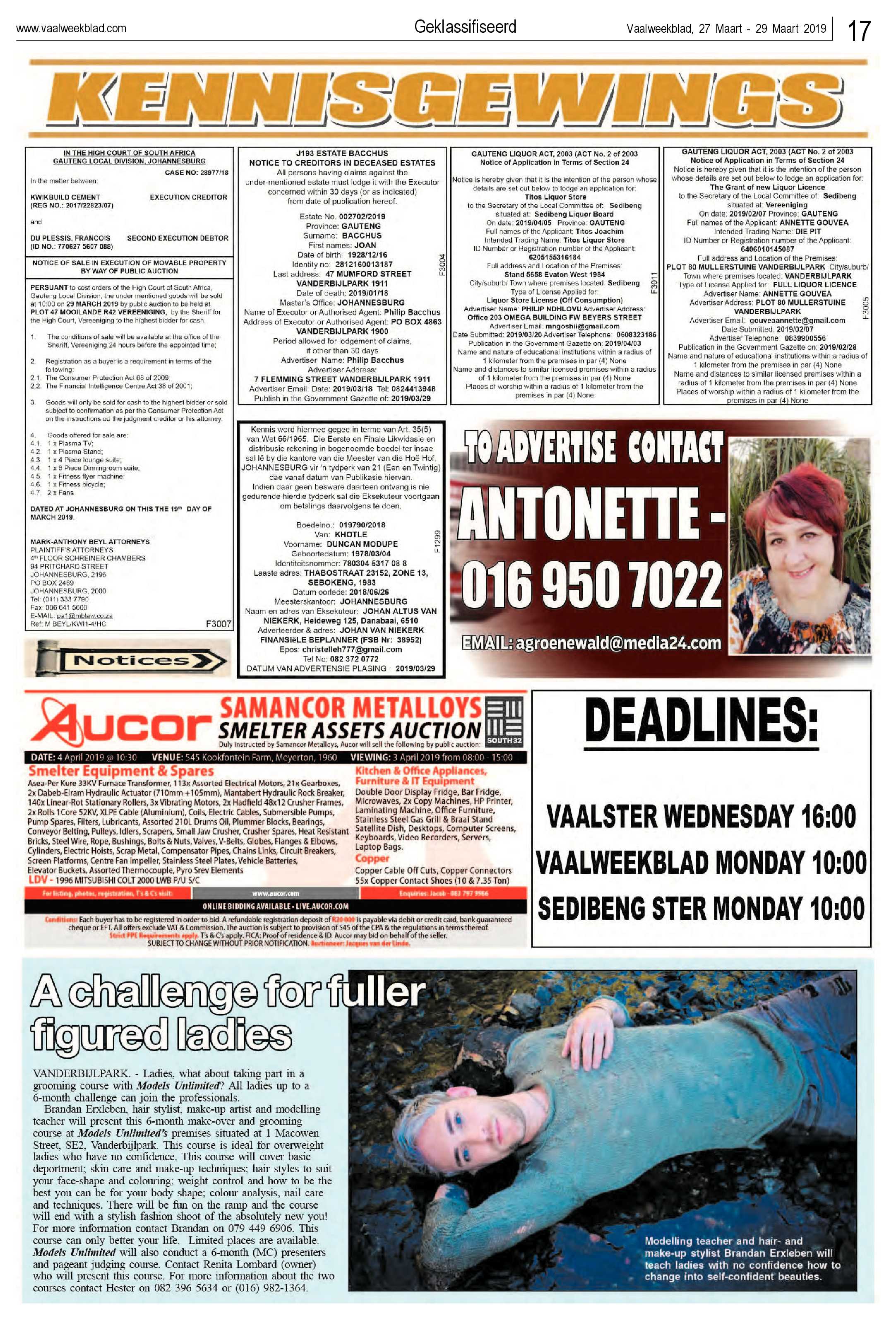 Vaalweekblad 27 – 29 Maart 2019 page 17