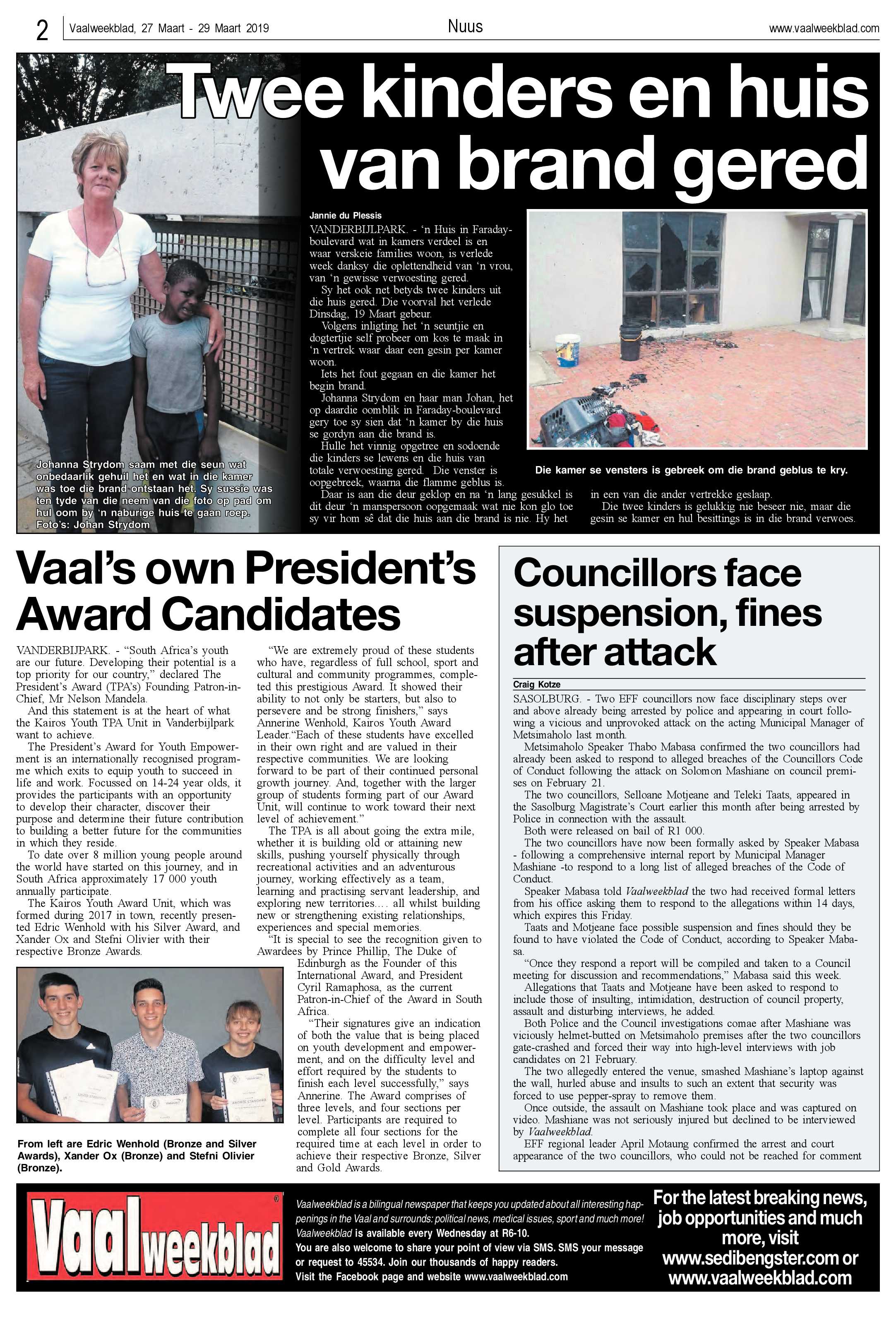 Vaalweekblad 27 – 29 Maart 2019 page 2