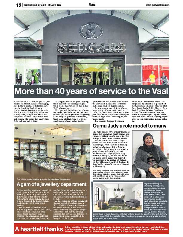 Vaalweekblad, 27 April – 29 April 2022 page 11