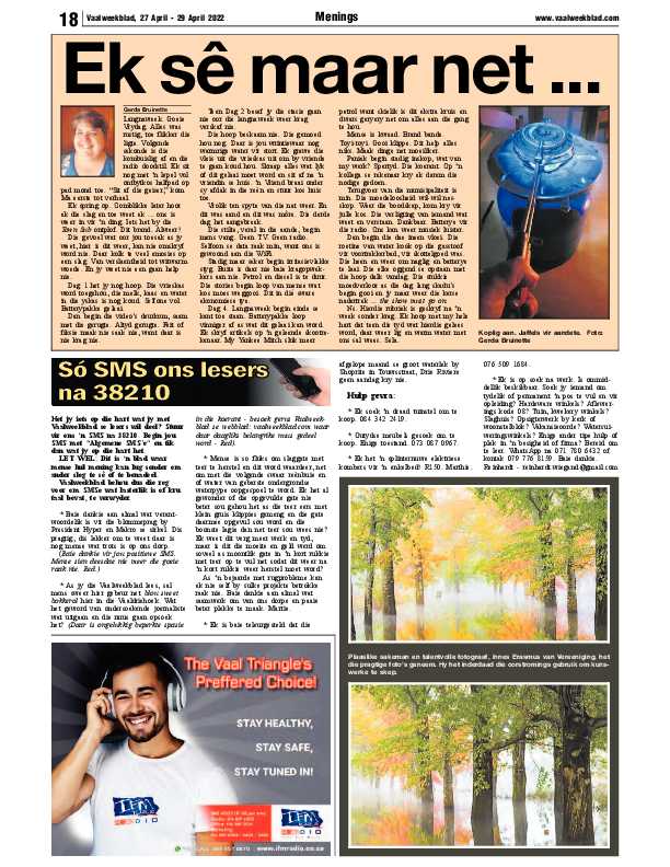 Vaalweekblad, 27 April – 29 April 2022 page 14