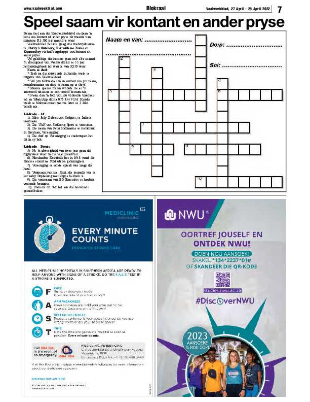 Vaalweekblad, 27 April – 29 April 2022 page 7