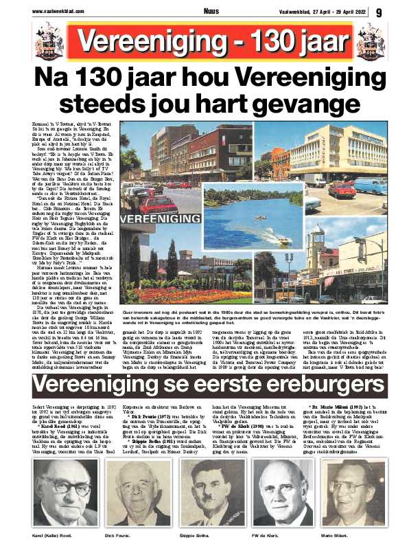 Vaalweekblad, 27 April – 29 April 2022 page 9