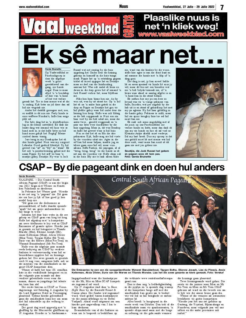 Vaalweekblad 27 Julie – 29 Julie 2022 page 13