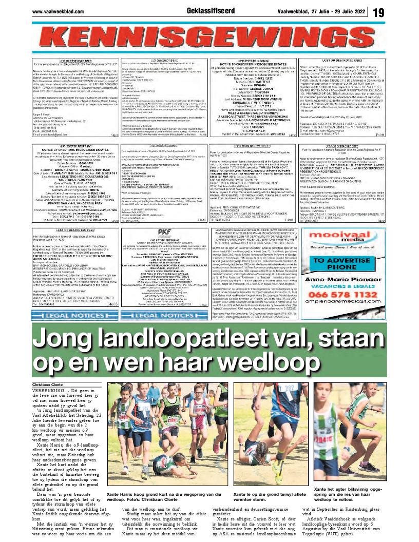 Vaalweekblad 27 Julie – 29 Julie 2022 page 19