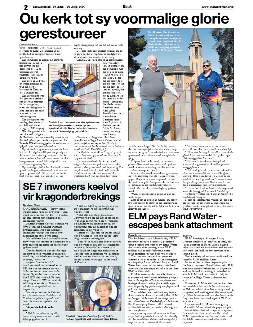 Vaalweekblad 27 Julie – 29 Julie 2022 page 2