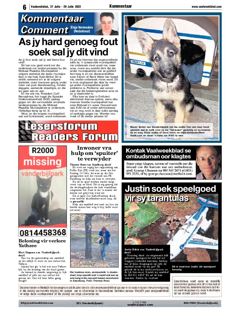 Vaalweekblad 27 Julie – 29 Julie 2022 page 6