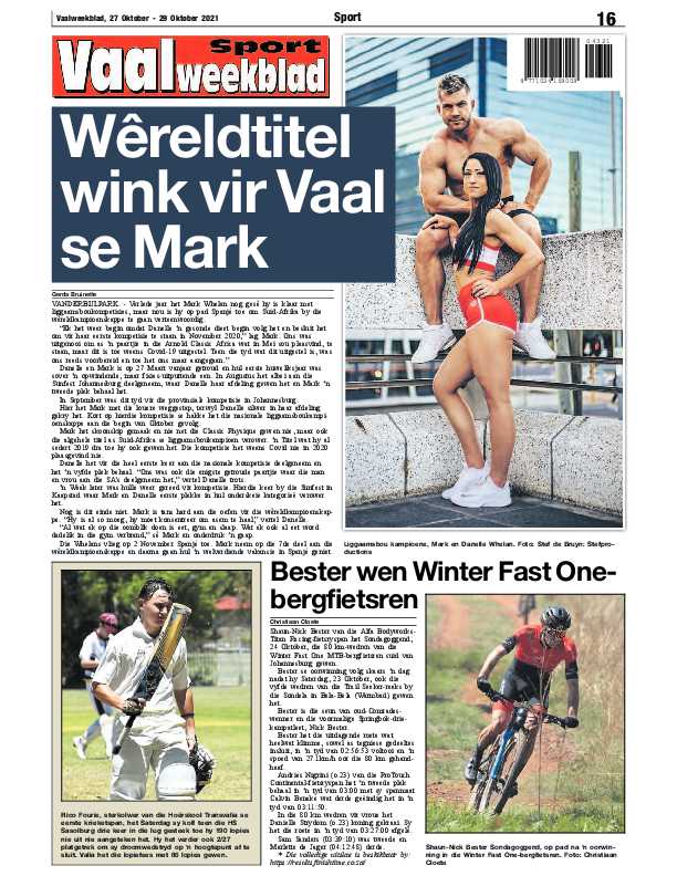 Vaalweekblad, 27 Oktober – 29 Oktober 2021 page 16