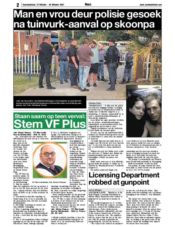 Vaalweekblad, 27 Oktober – 29 Oktober 2021 page 2