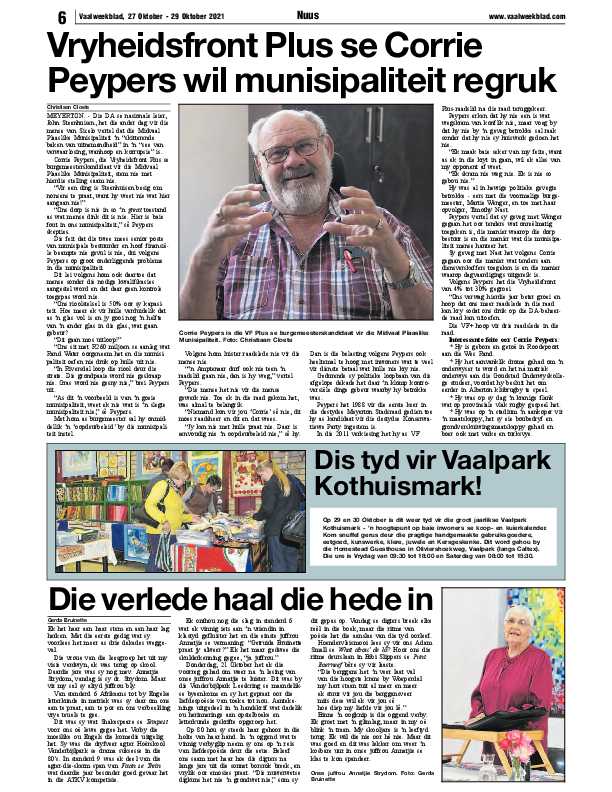 Vaalweekblad, 27 Oktober – 29 Oktober 2021 page 4