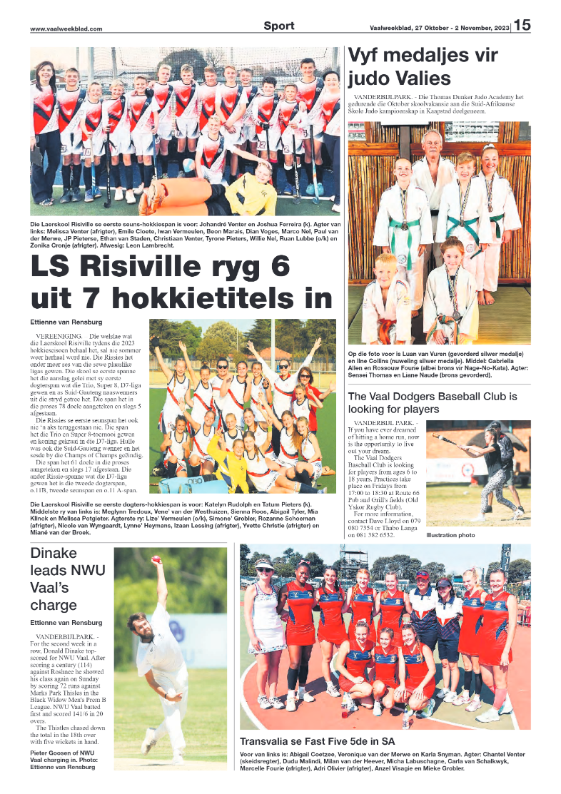 Vaalweekblad, 27 Oktober – 2 November, 2023 page 15