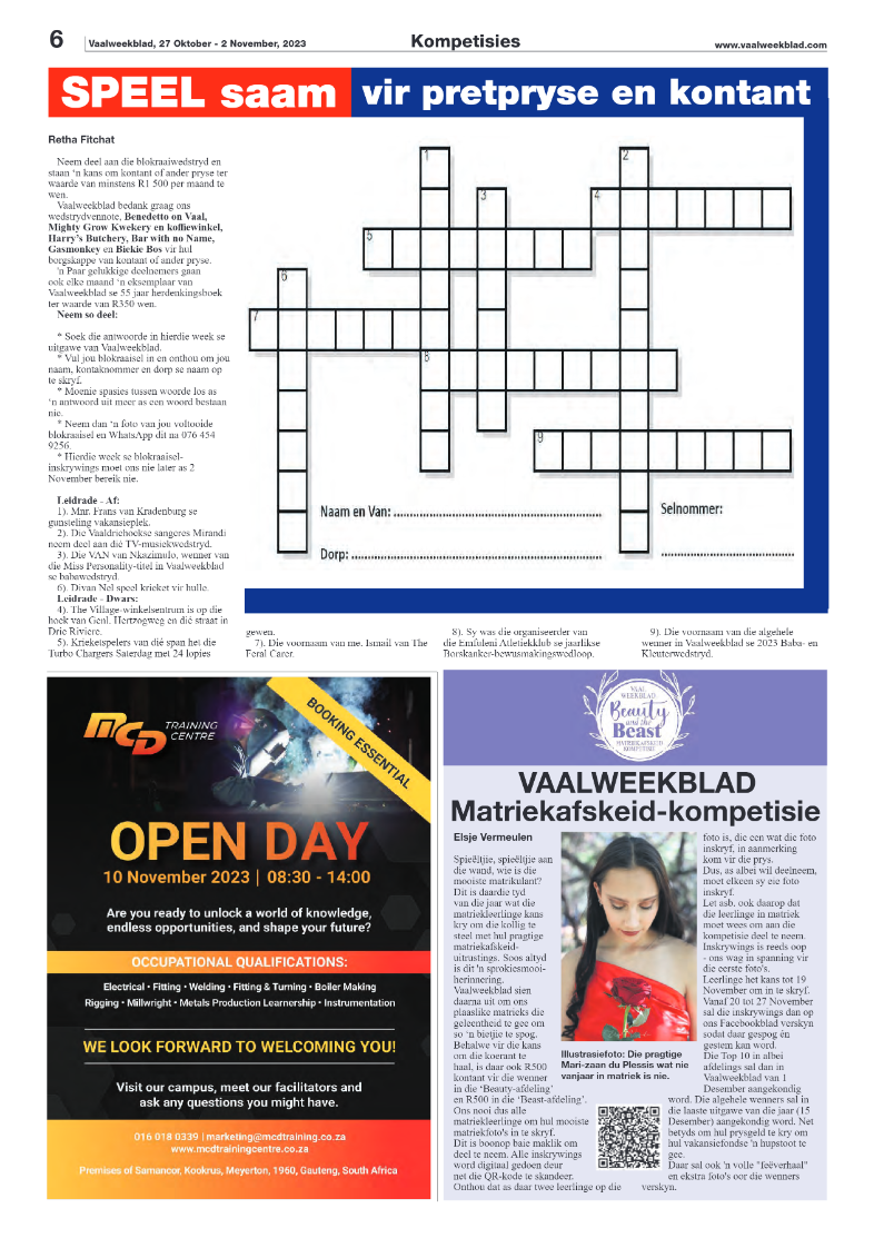 Vaalweekblad, 27 Oktober – 2 November, 2023 page 6