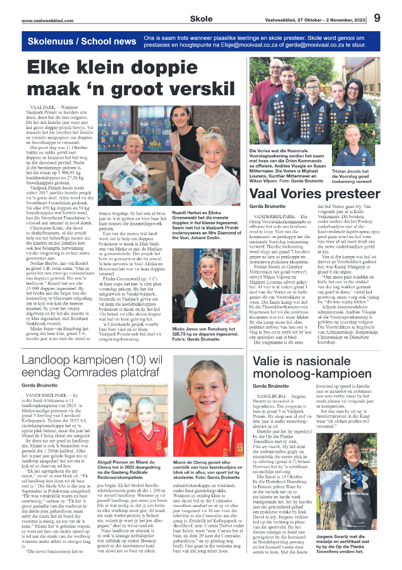 Vaalweekblad, 27 Oktober – 2 November, 2023 page 9