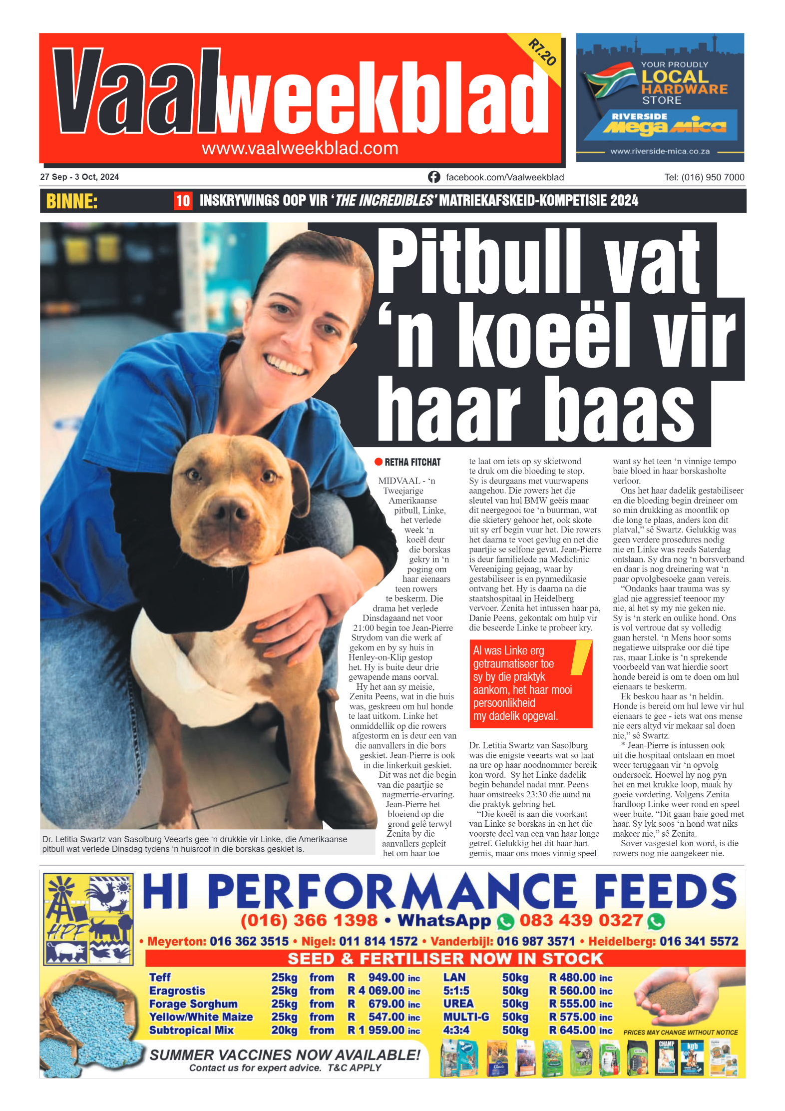 Vaalweekblad – 27 Sep – 3 Oct, 2024 page 1