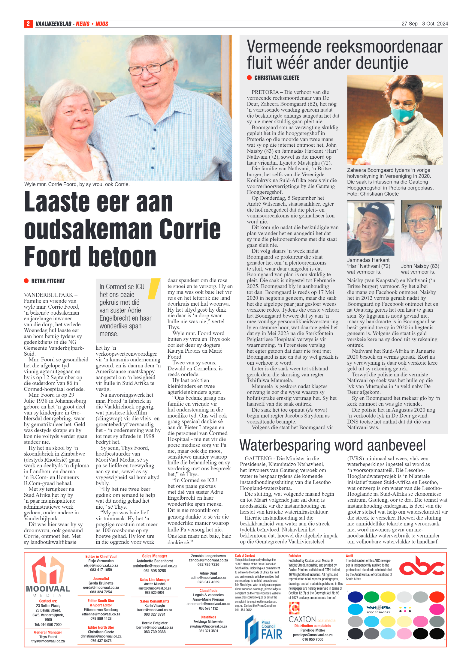 Vaalweekblad – 27 Sep – 3 Oct, 2024 page 2