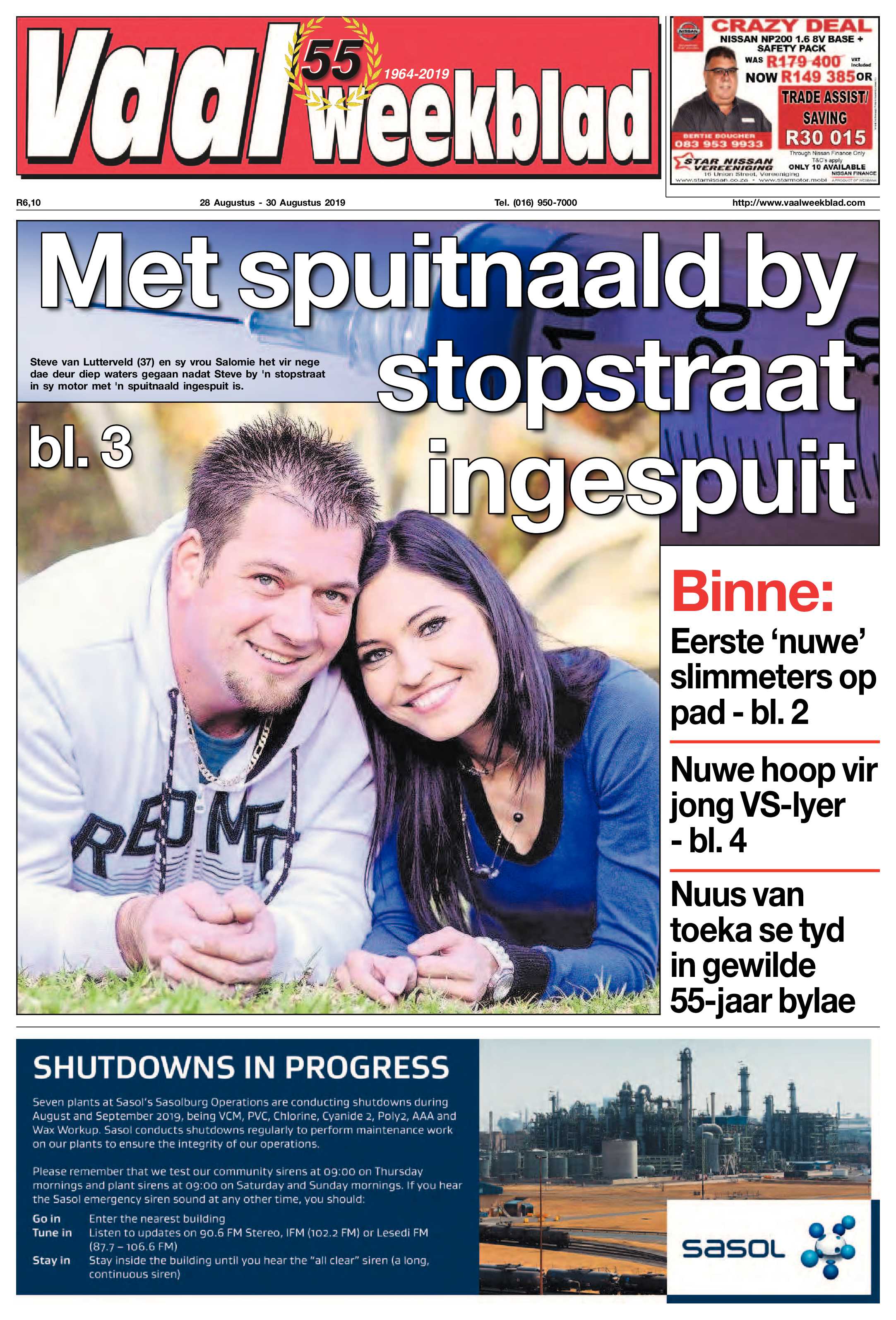 Vaalweekblad 28 – 30 Augustus 2019 page 1