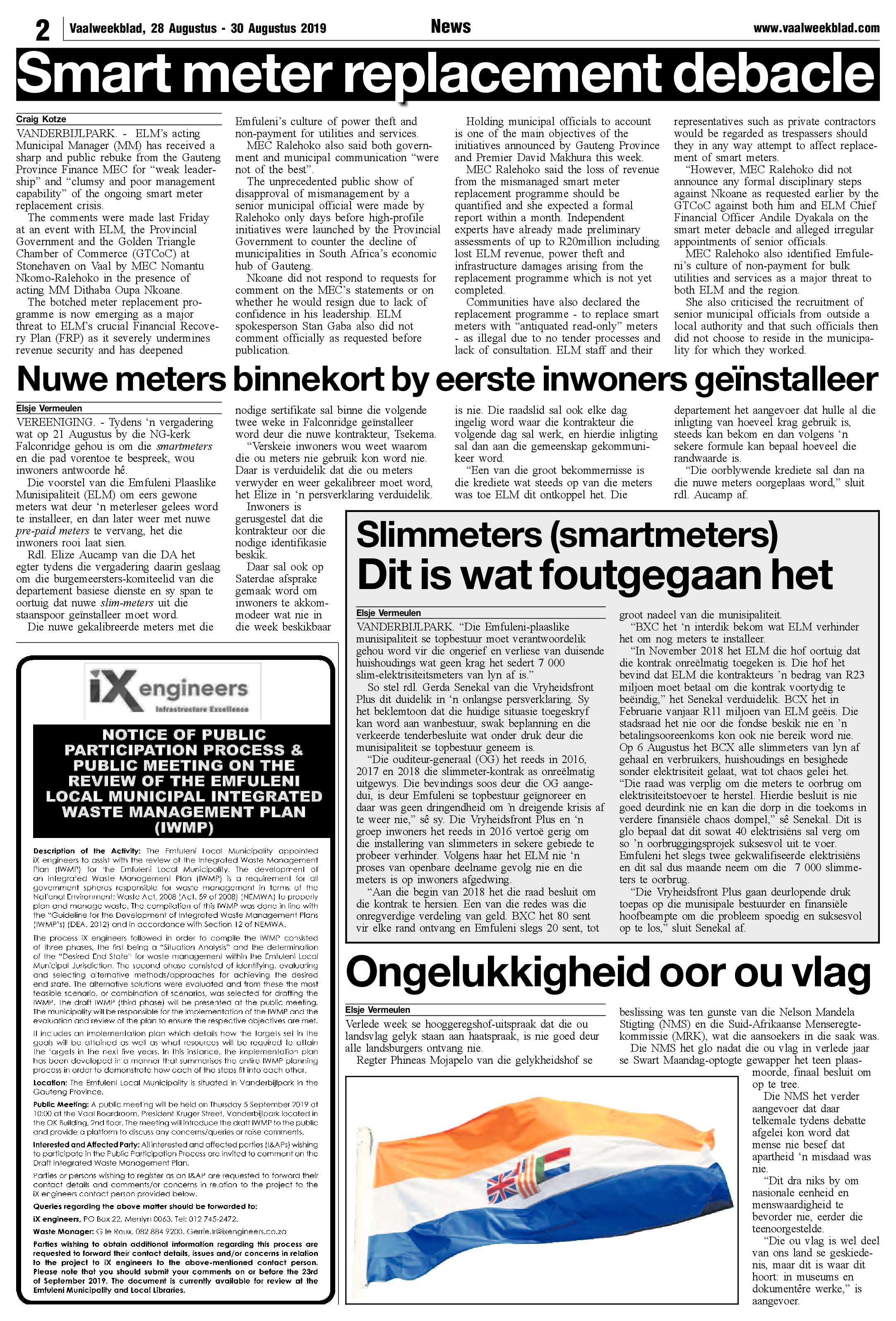 Vaalweekblad 28 – 30 Augustus 2019 page 2