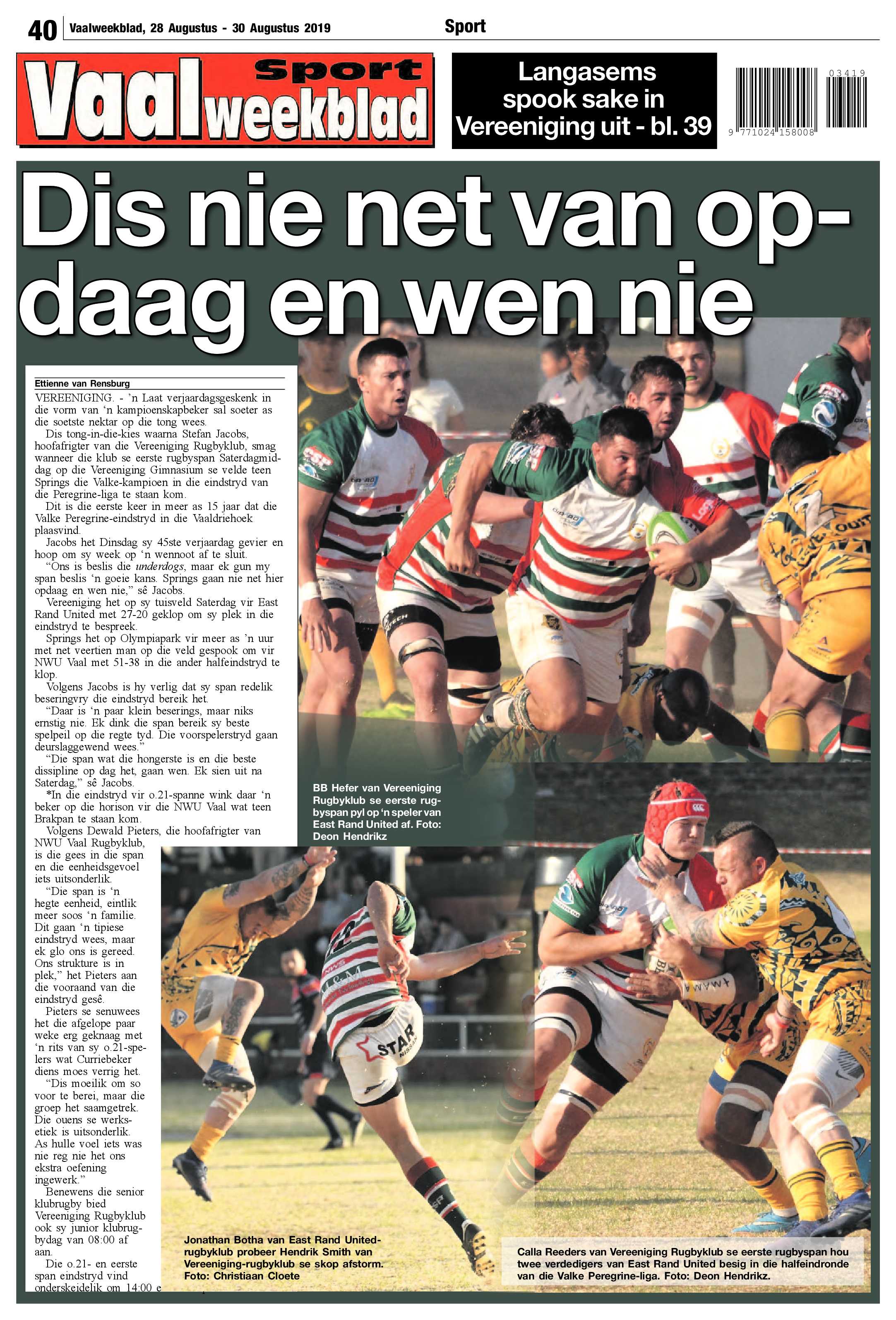 Vaalweekblad 28 – 30 Augustus 2019 page 40