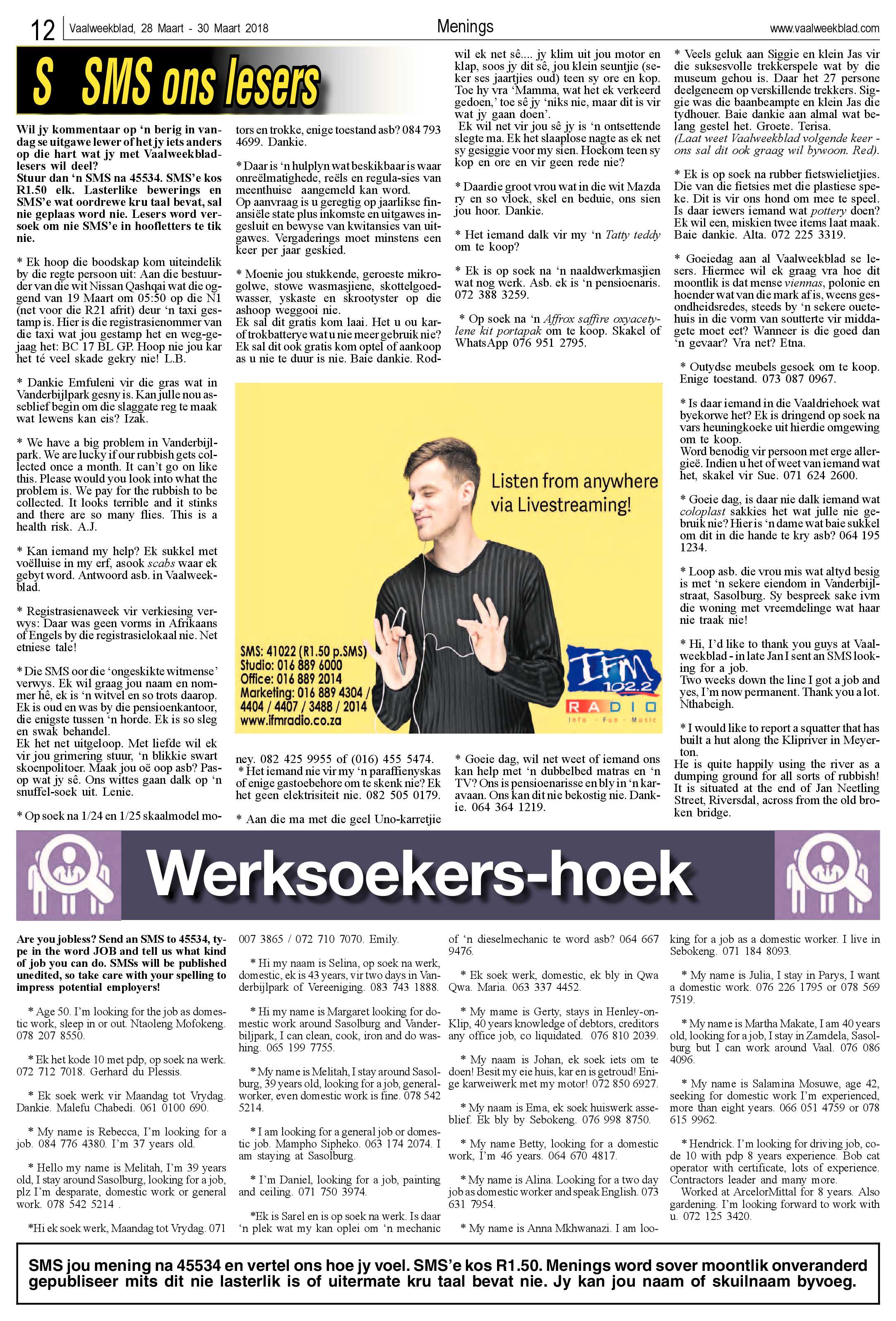 Vaalweekblad 28 – 30 Maart 2018 page 12