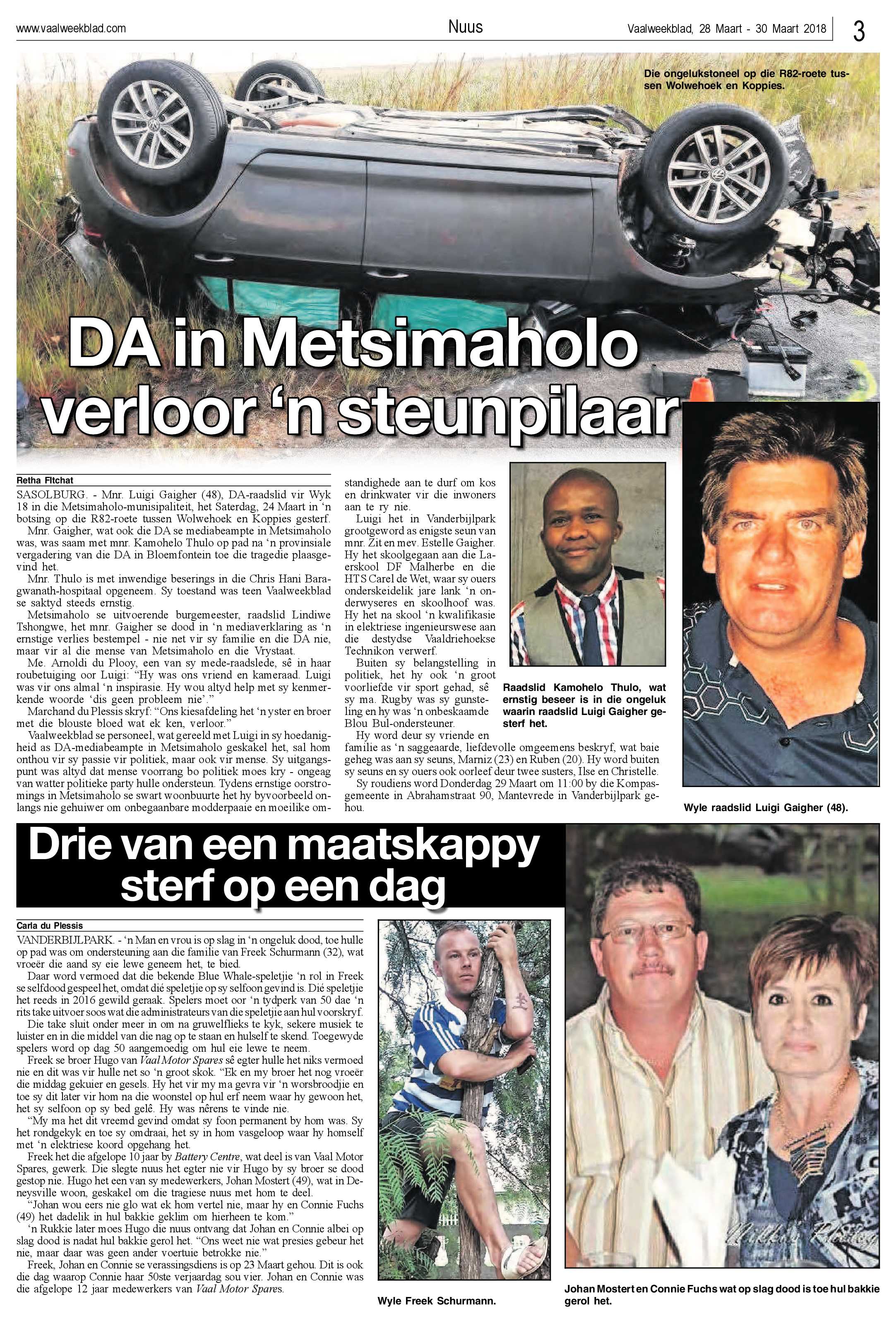 Vaalweekblad 28 – 30 Maart 2018 page 3