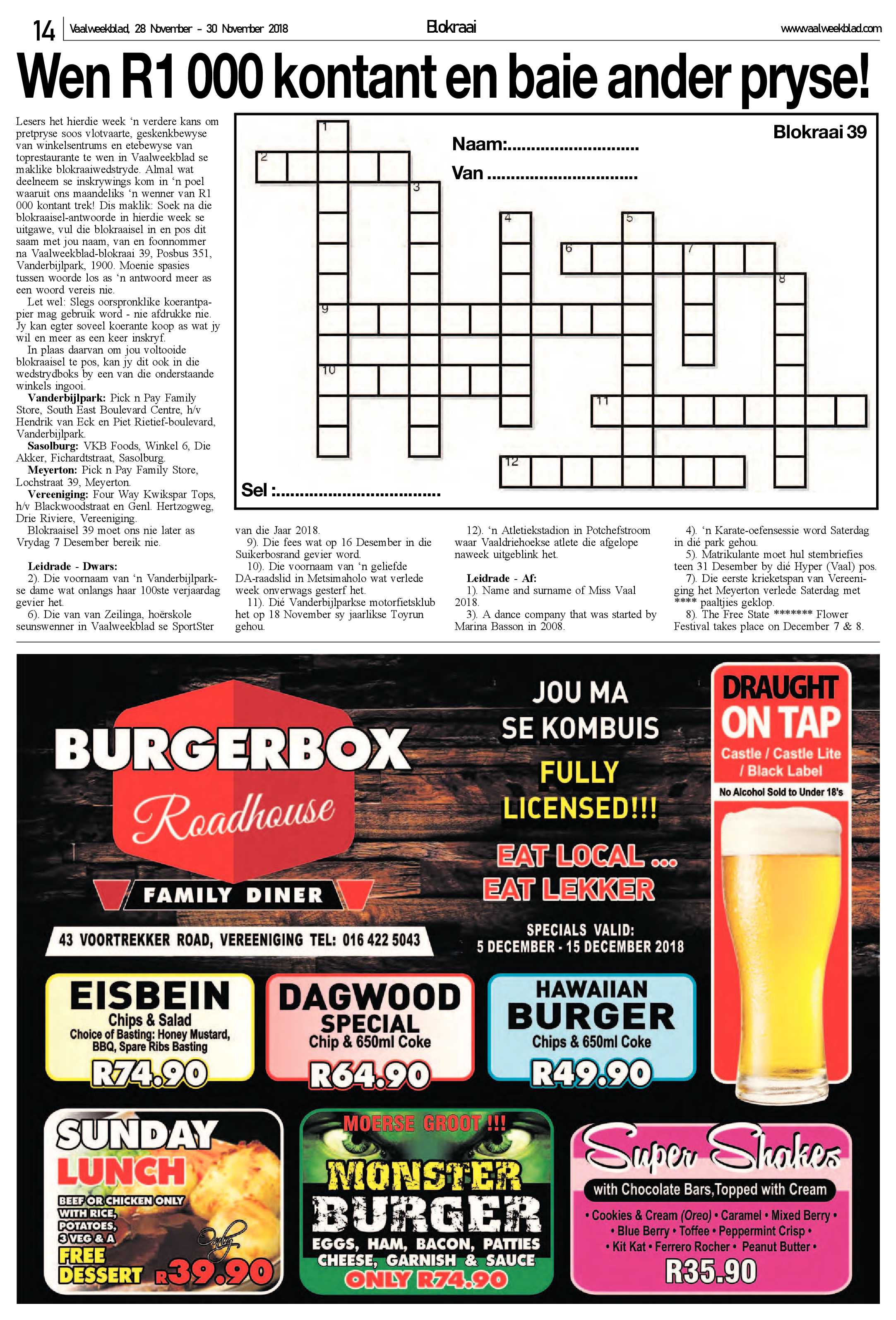 Vaalweekblad 28 – 30 November 2018 page 14
