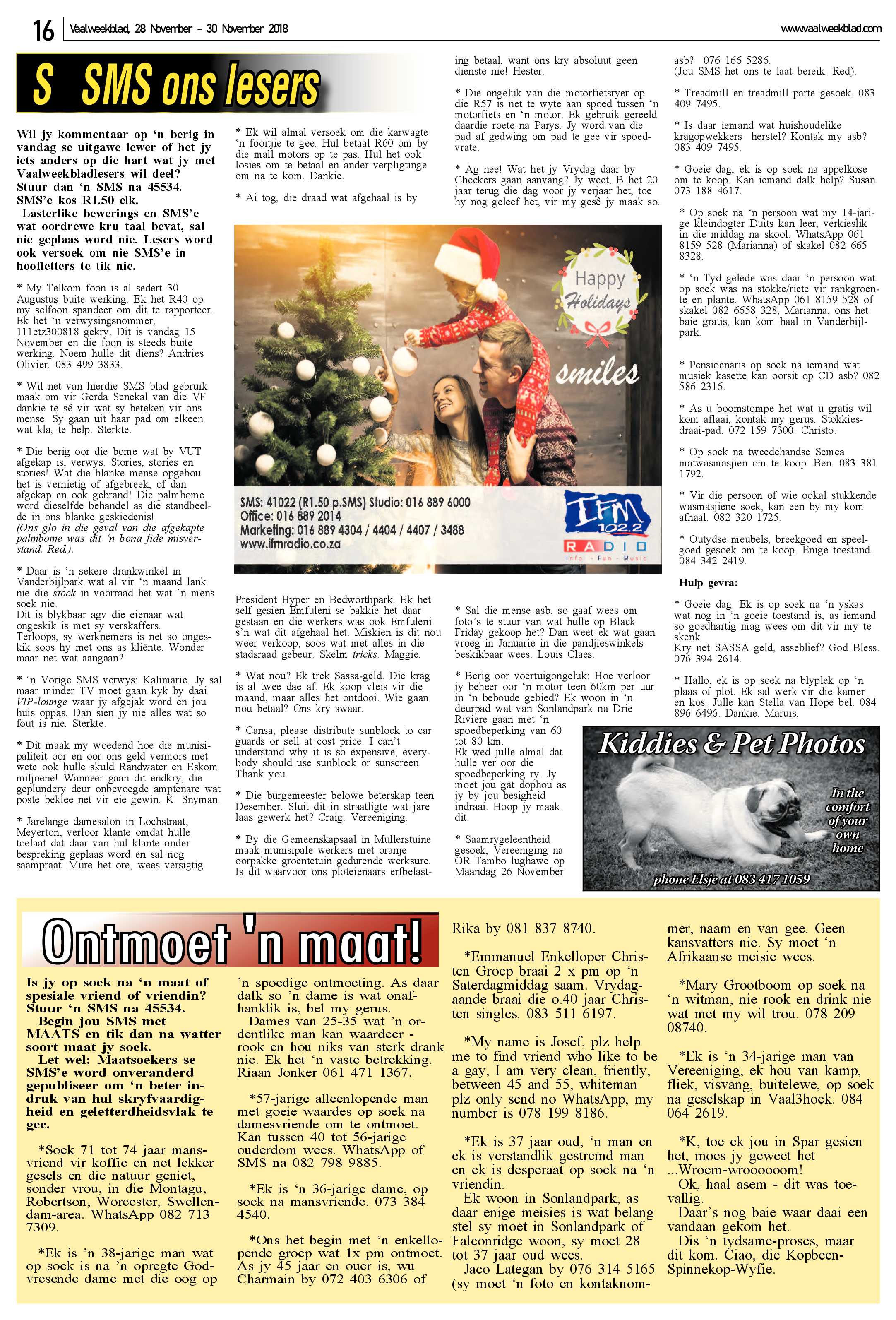Vaalweekblad 28 – 30 November 2018 page 16