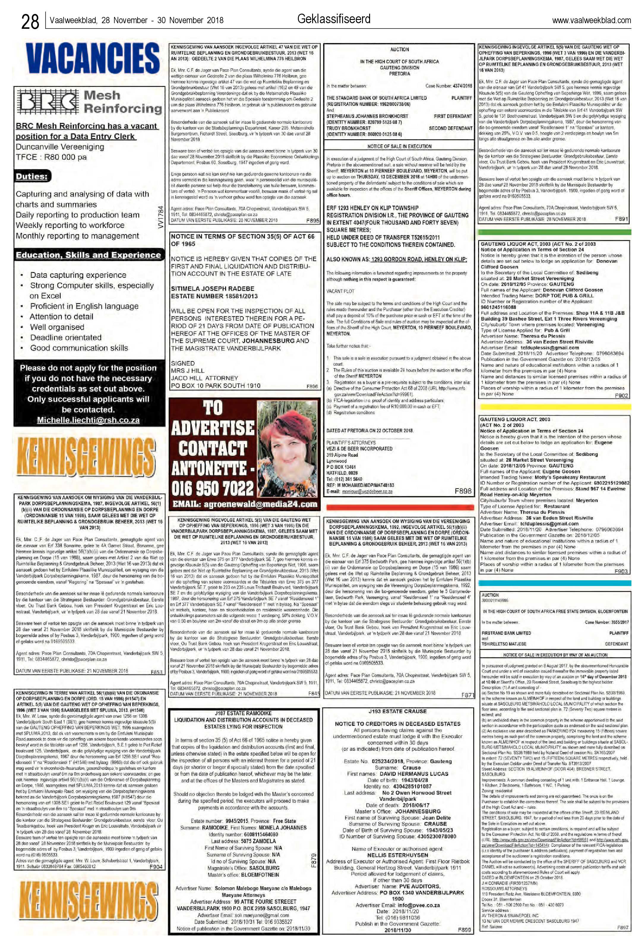 Vaalweekblad 28 – 30 November 2018 page 28