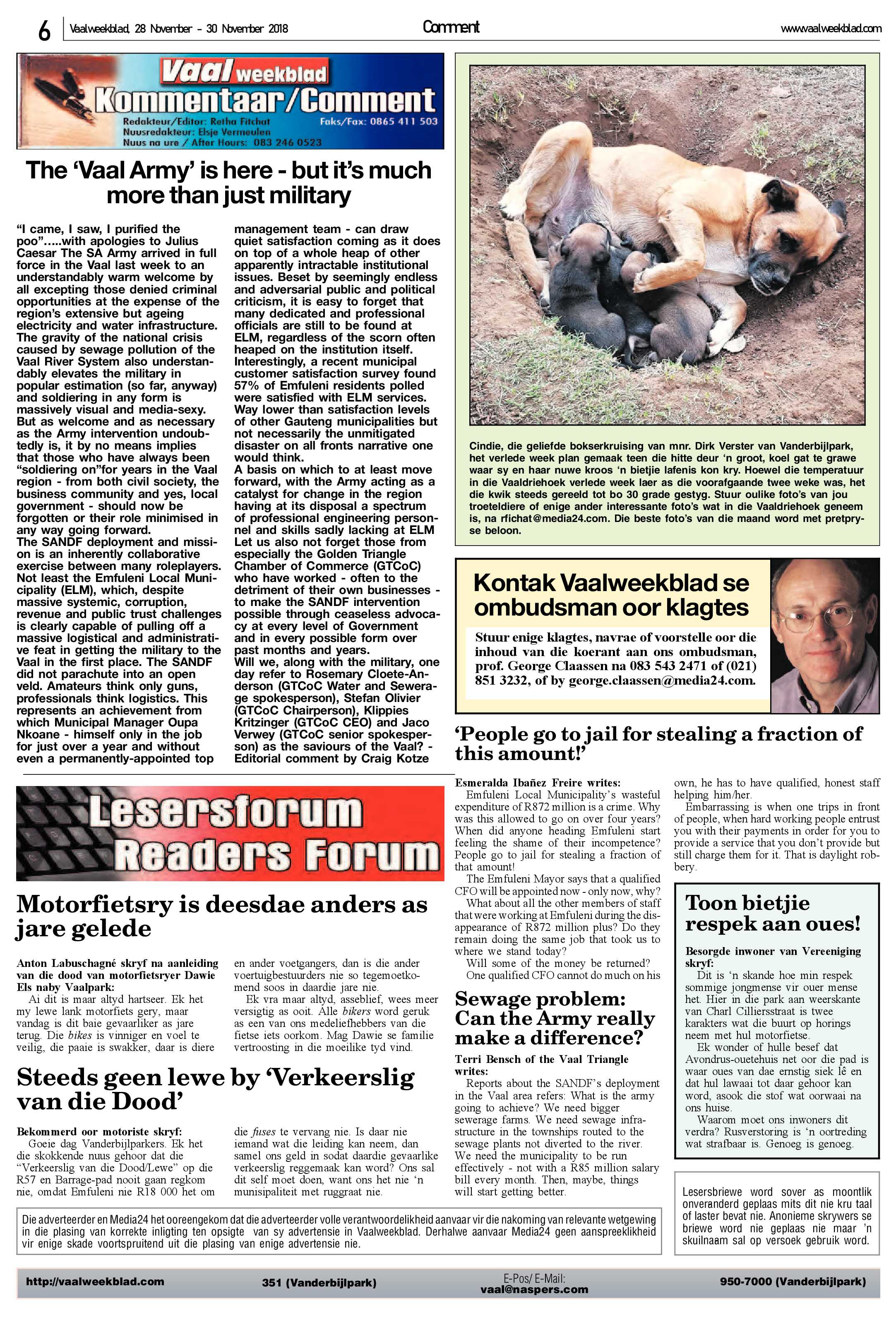 Vaalweekblad 28 – 30 November 2018 page 6