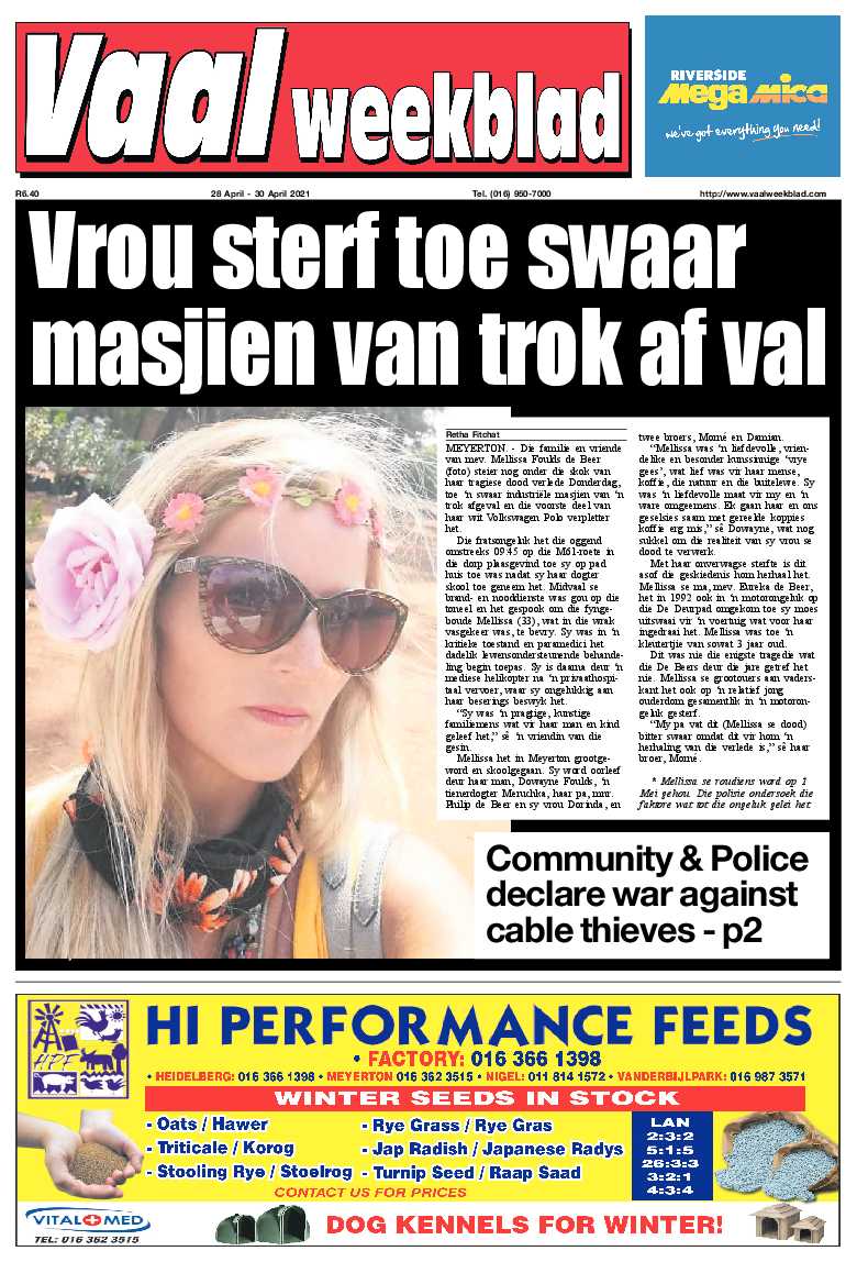 Vaalweekblad, 28 April – 30 April 2021 page 1