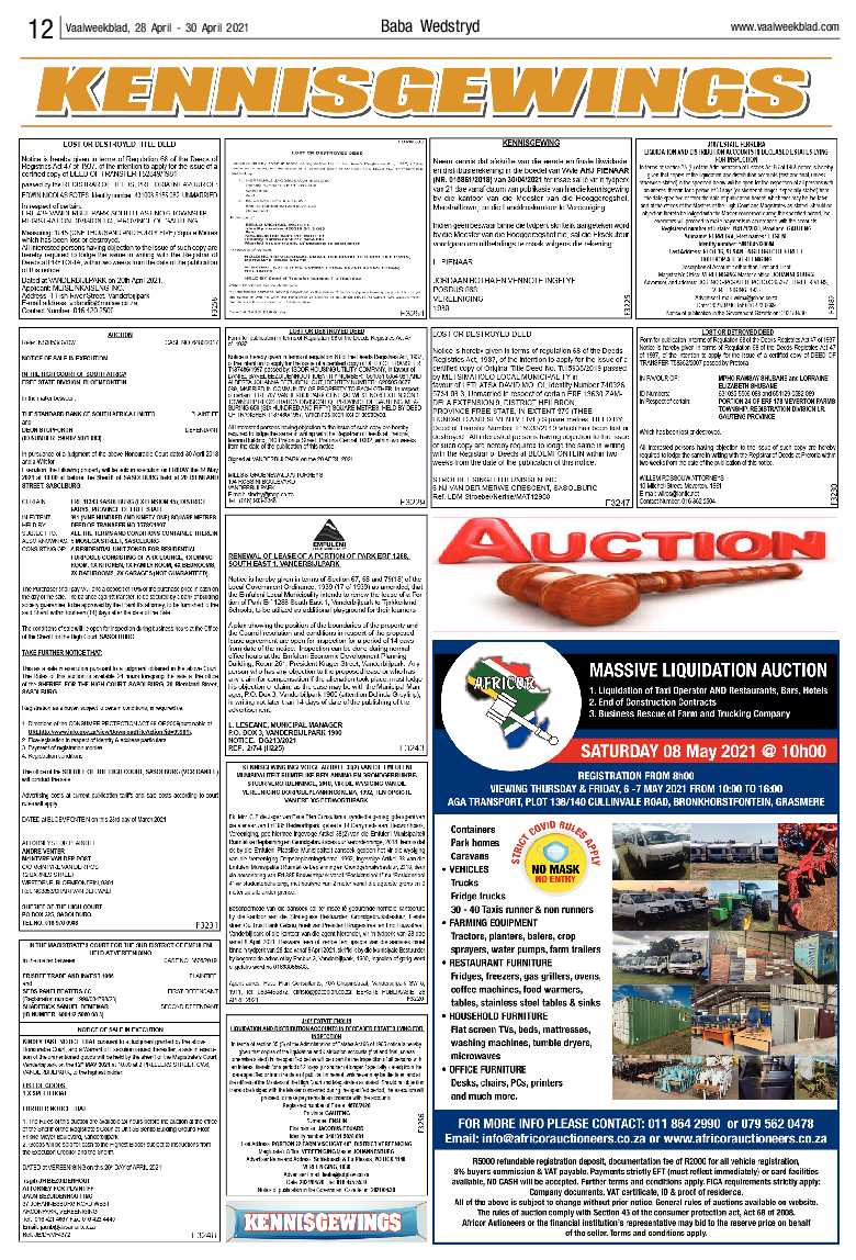 Vaalweekblad, 28 April – 30 April 2021 page 12