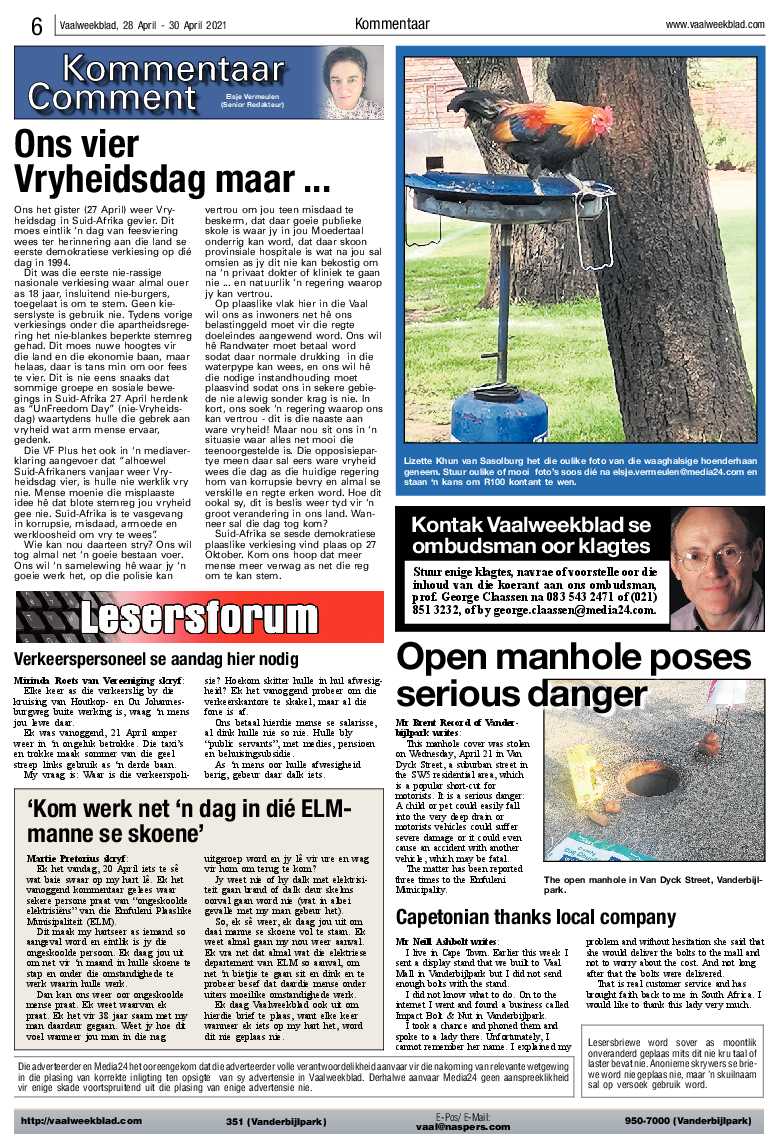 Vaalweekblad, 28 April – 30 April 2021 page 6