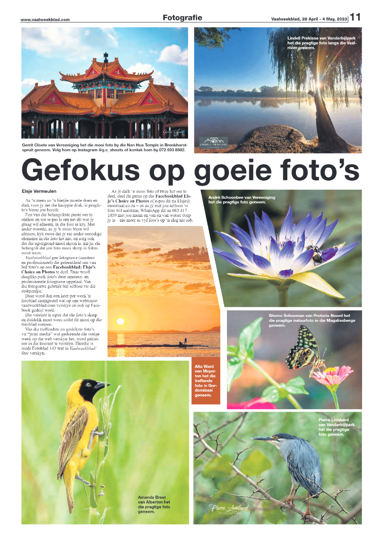 Vaalweekblad, 28 April – 4 May, 2023 page 11