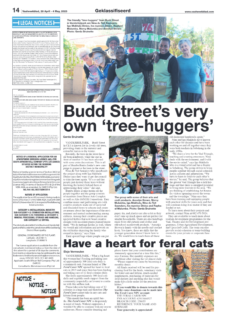 Vaalweekblad, 28 April – 4 May, 2023 page 14