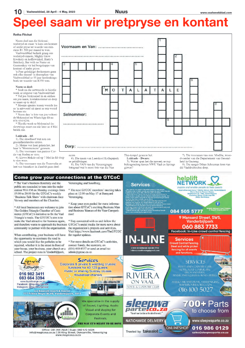 Vaalweekblad, 28 April – 4 May, 2023 page 9