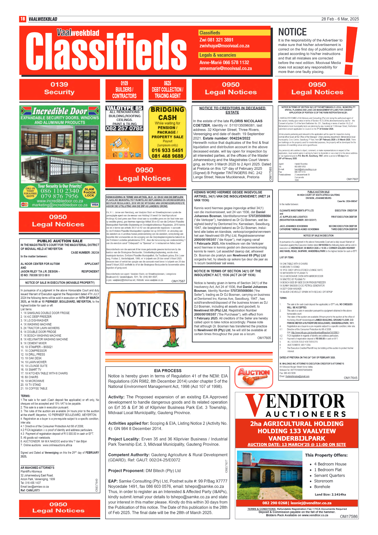 Vaalweekblad – 28 Feb – 6 Mar, 2025 page 18