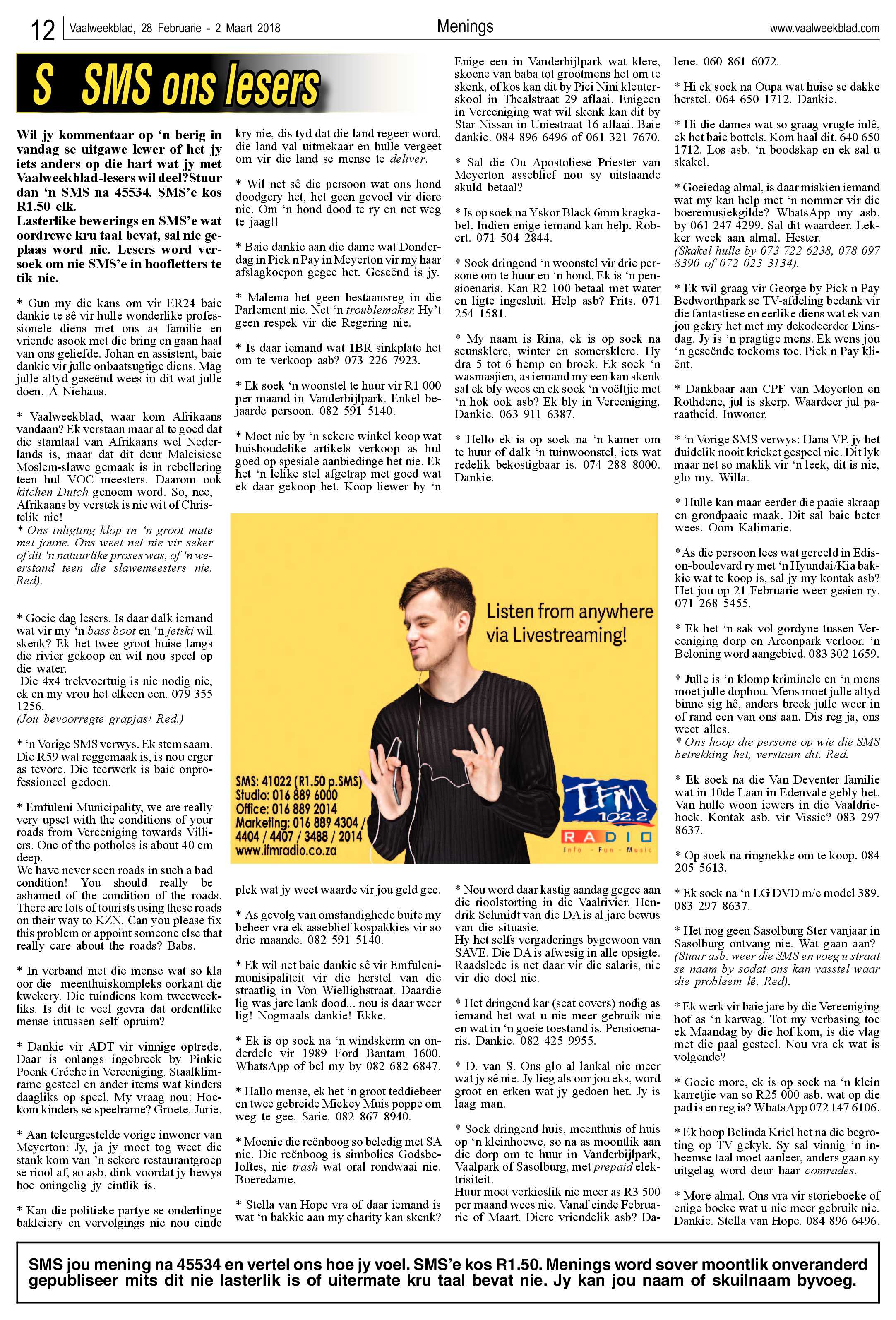 Vaalweekblad 28 Februarie – 2 Maart 2018 page 12