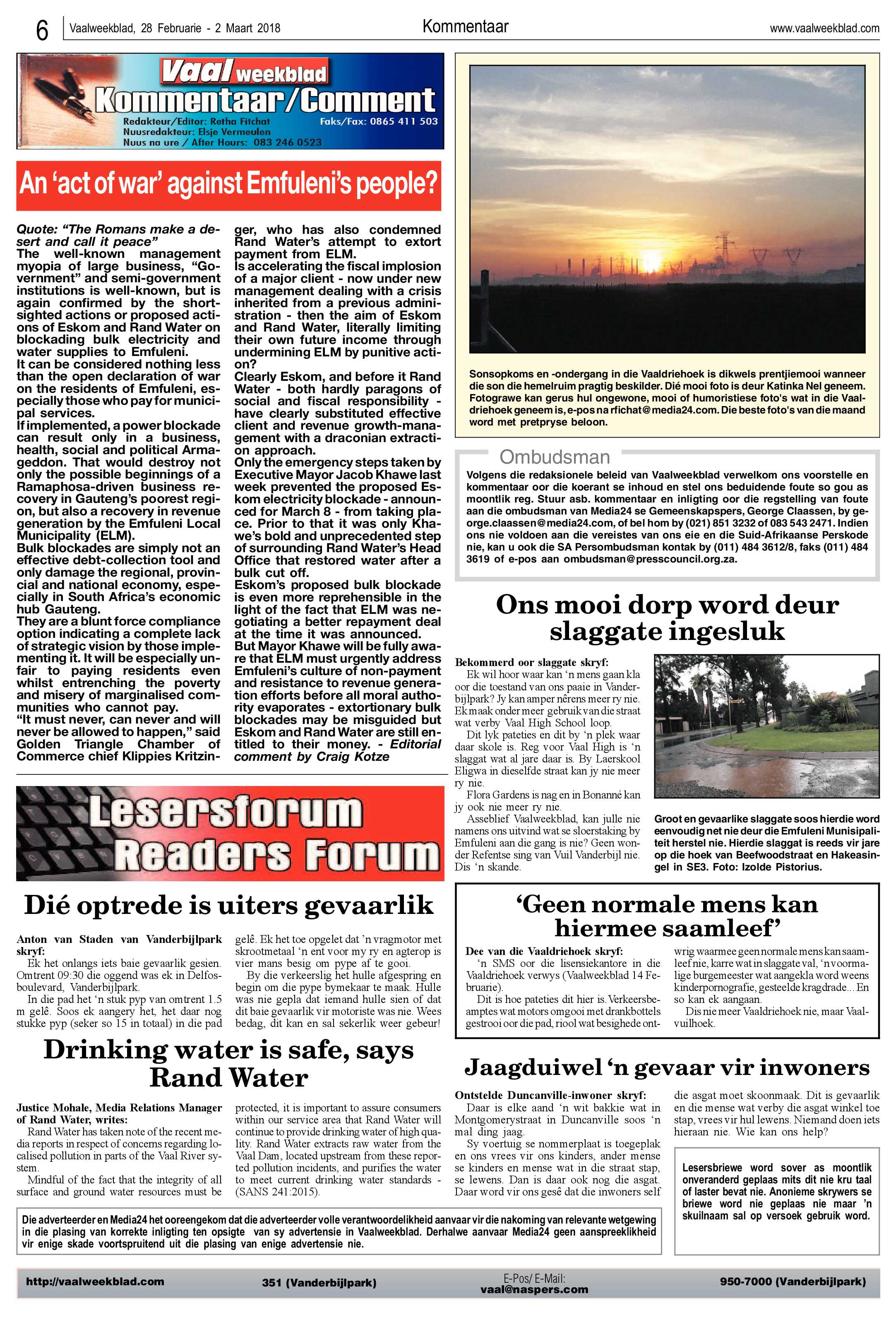 Vaalweekblad 28 Februarie – 2 Maart 2018 page 6